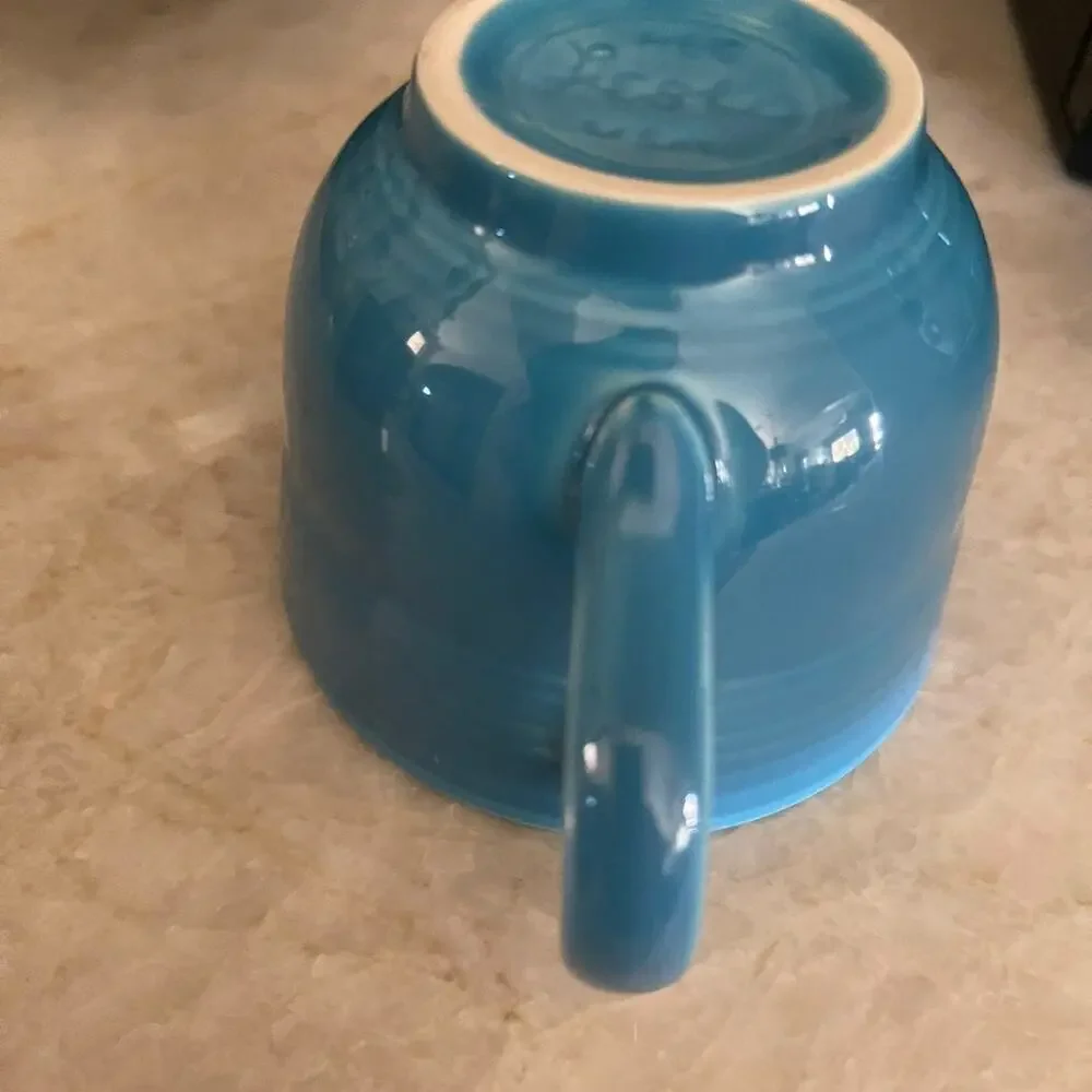 Fiesta ware teacup peacock blue retired color. Great for Hot chocolate